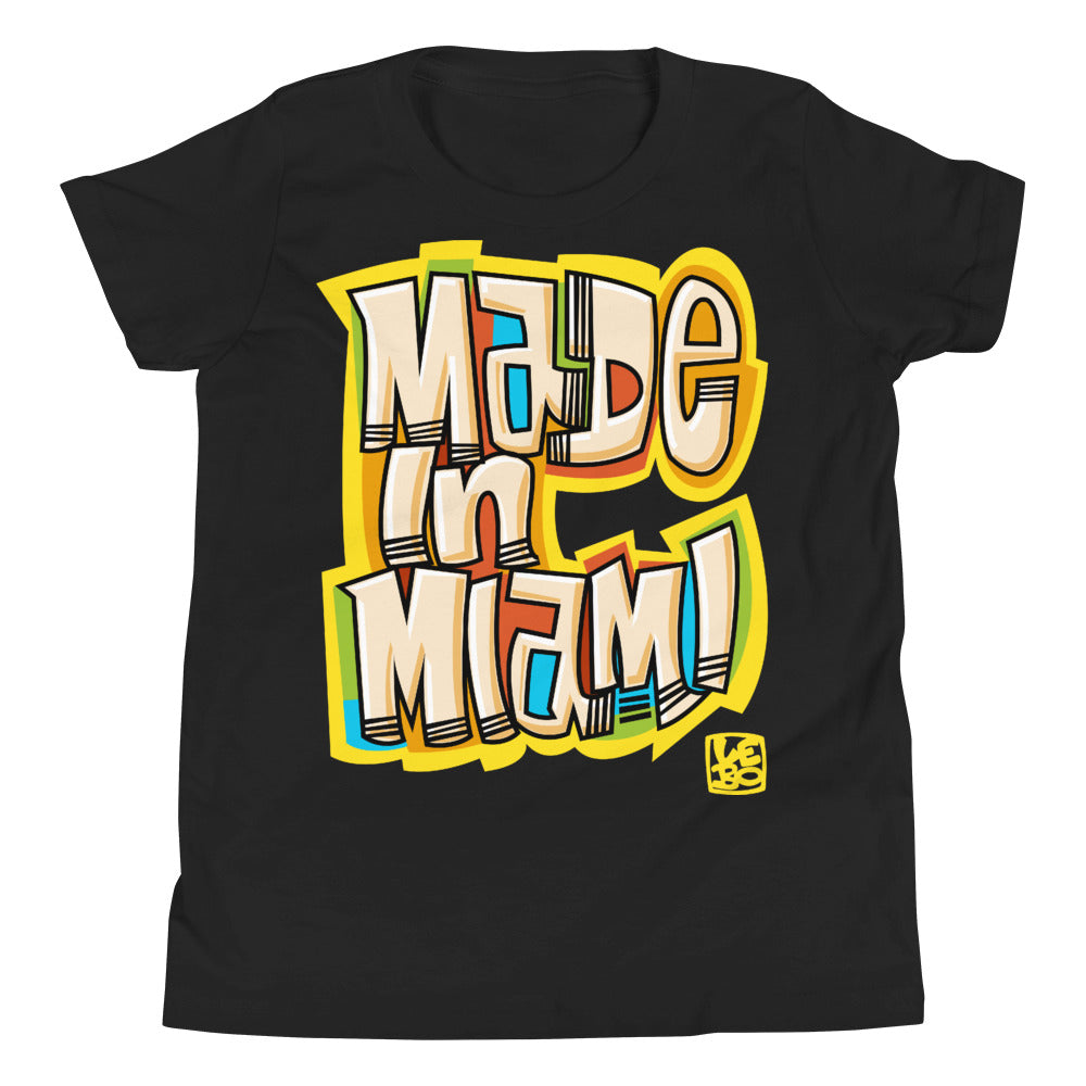 Made in Miami - Yellow - Lebo Kids Youth Short Sleeve T-Shirt
